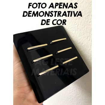 Conjunto Interruptor Duplo Paralelo 4x2 - Novara Preto Brilhante Gold